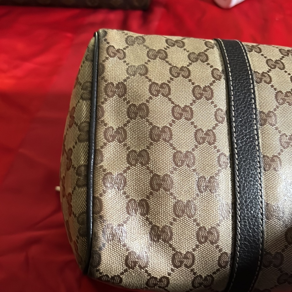 Authentic GUCCI Duffle Bag GG  Leather/wallet  Gucci Vintage Wallet/ small spot! - Picture 8 of 16